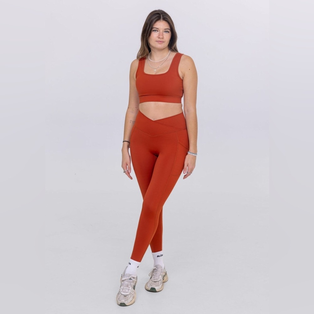 Alowa orange set - leggings, sports bra + top